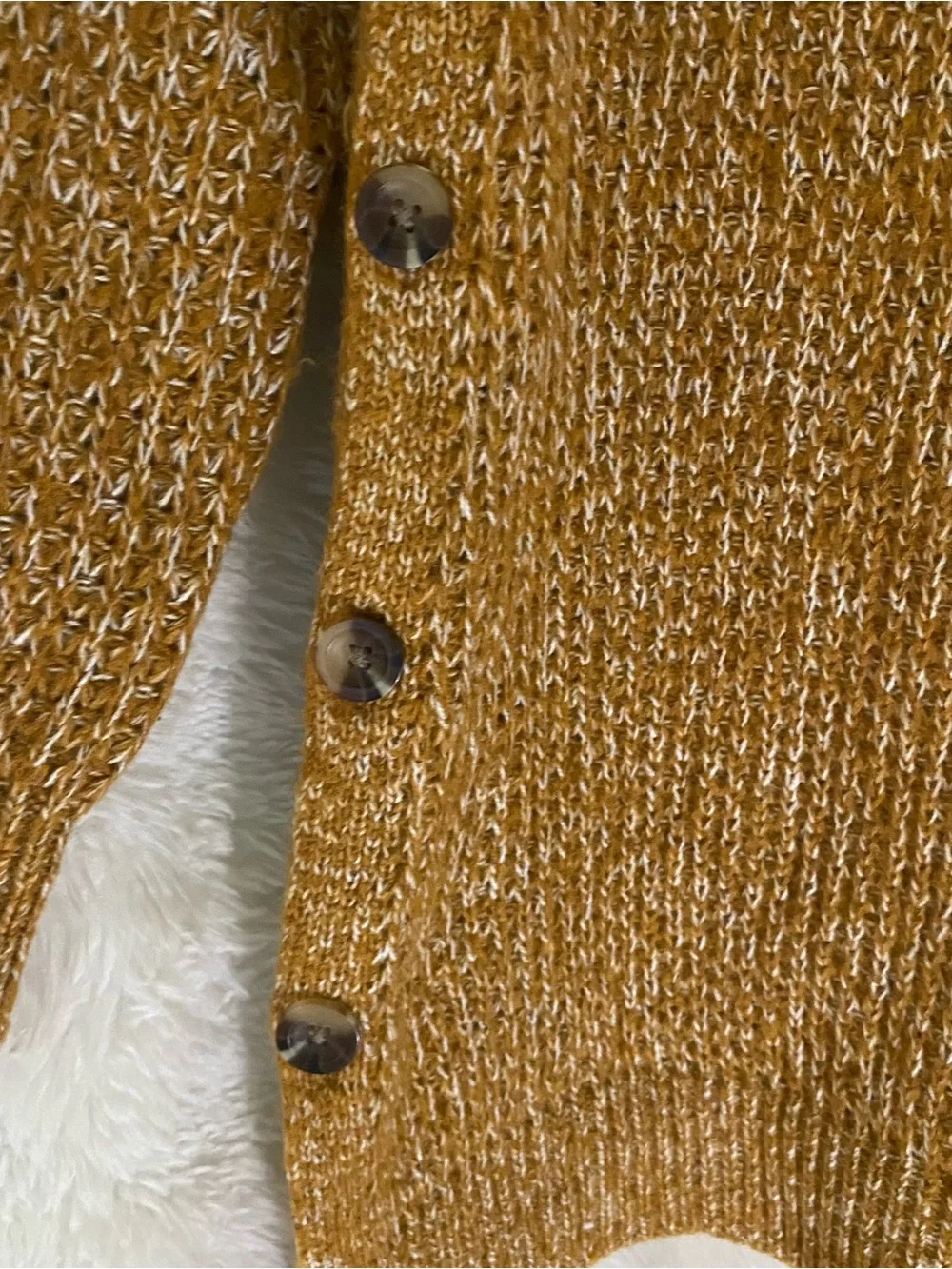 Ingrid & Isabel Two-Tone Cowl Neck Sweater Tunic in Beige and Mustard - Picture 3 of 6